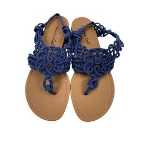 American Eagle Women's Navy Blue Knitted Thong Sandals. NWOB